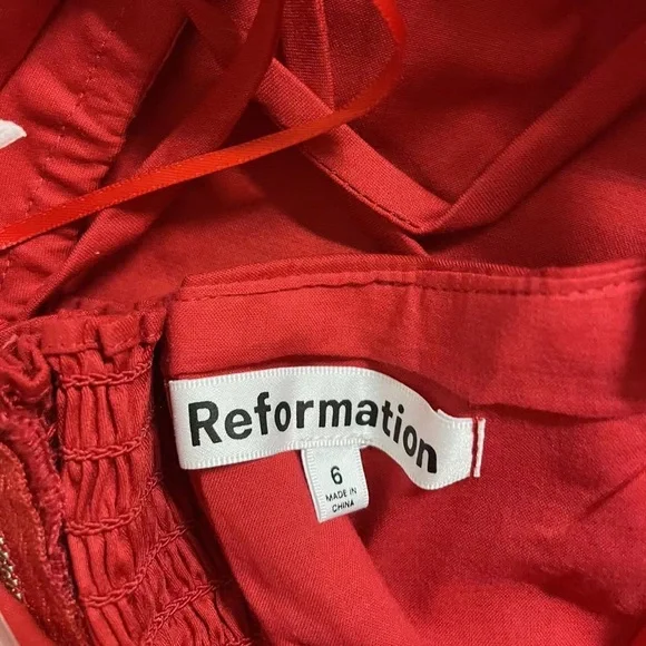 NWT Reformation Stassie Dress Cherry - Picture 7 of 7